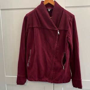 Bench Soft Cotton blend Women's Burgundy Asymmetrical Zip Utility Jacket